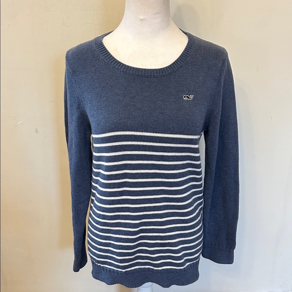 Vineyard Vines Women's Blue white Striped Sweater Size L EUC